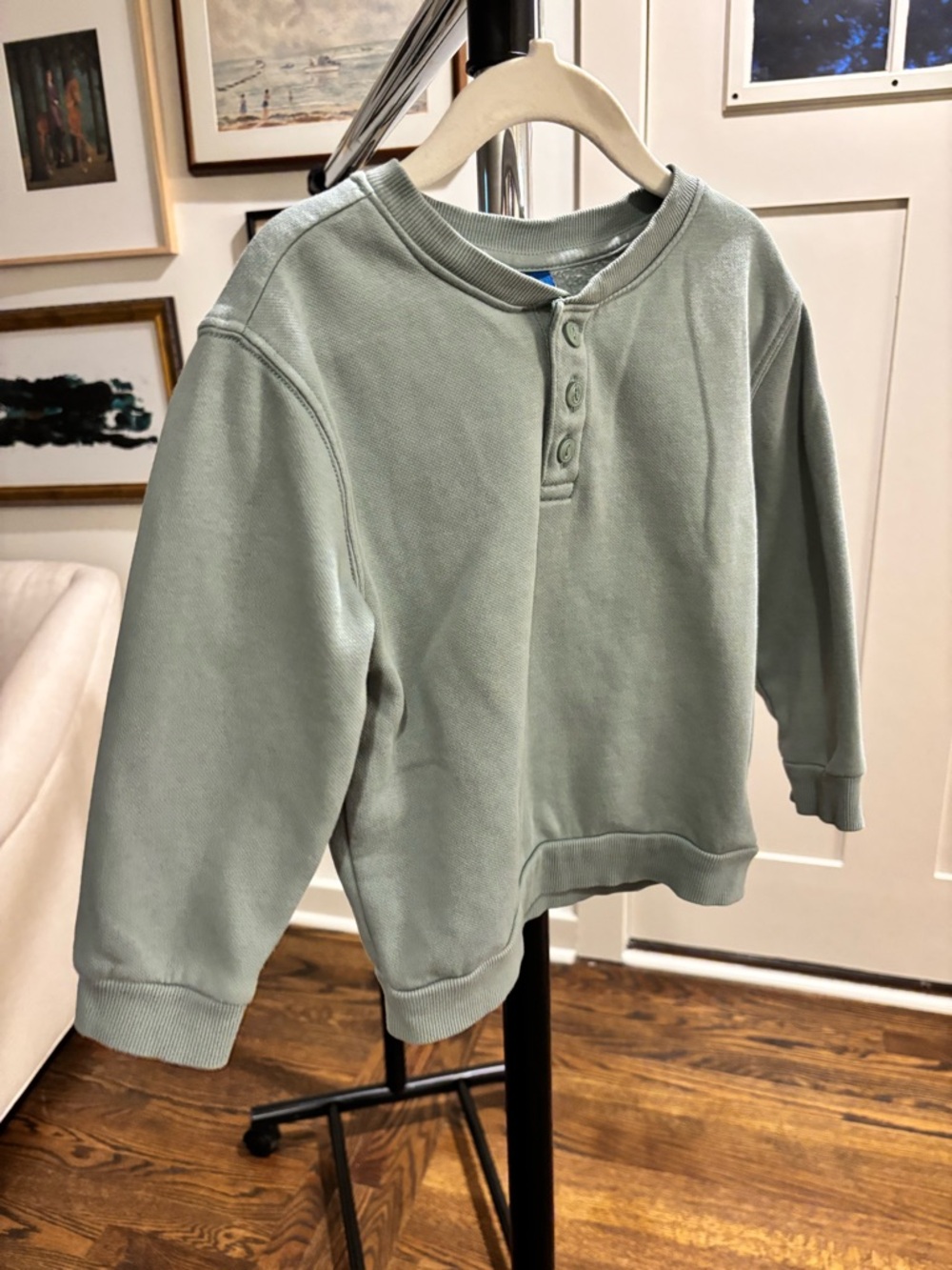 Old Navy Sage Green Toddler Henley Sweatshirt